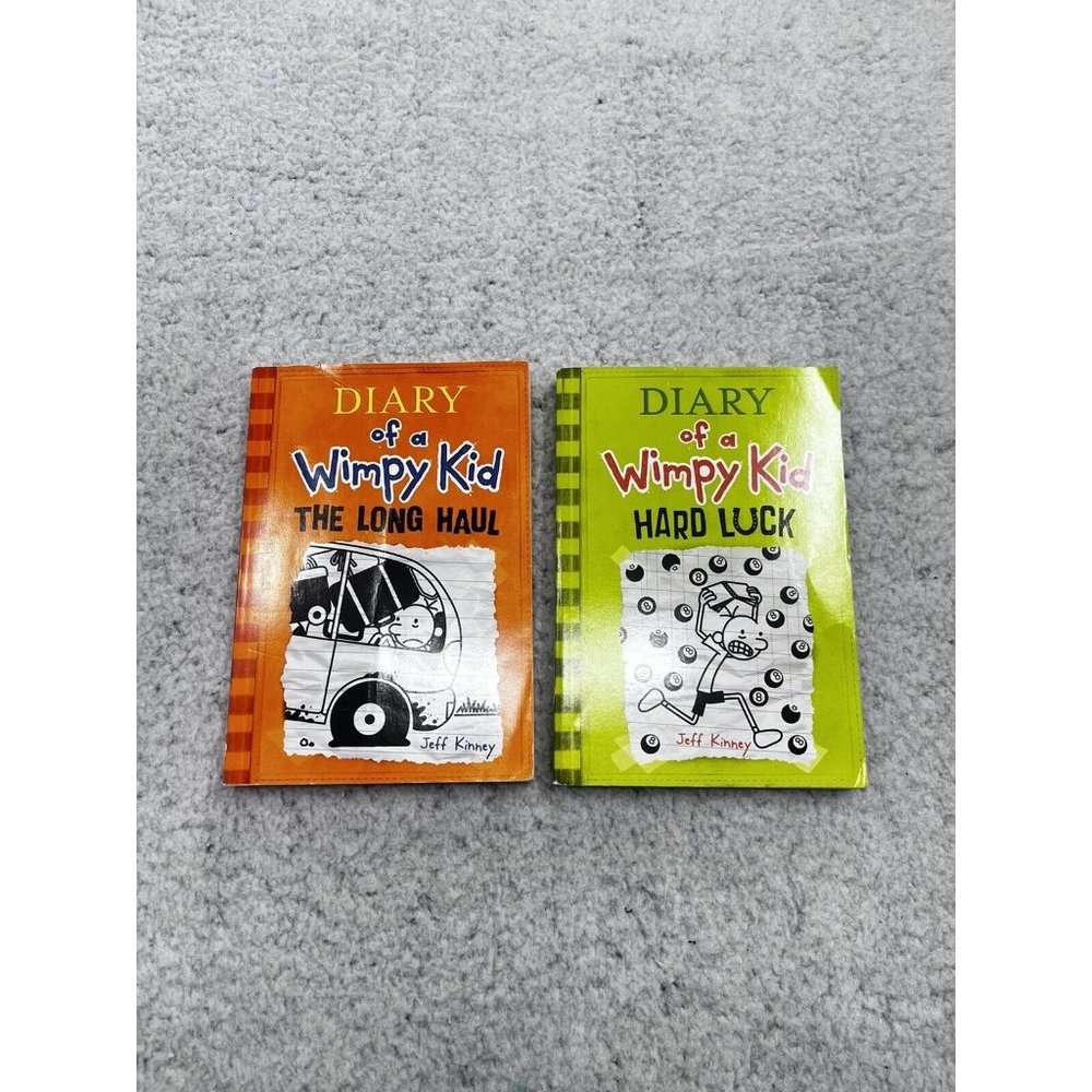 Lot of 2 Diary of a Wimply Kid, Hard Luck, the Long Haul by Kinney, Jeff